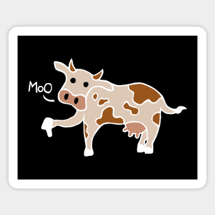 Moo / Boo Cow Thumbs Down (White) Sticker